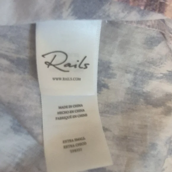 Rails Karysa Pink Ikat Flutter Sleeve Cotton Top Blouse V‑Neck Boho - Picture 8 of 10